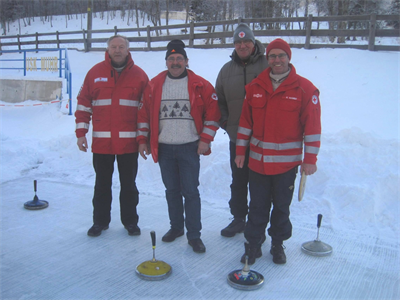 Rotes Kreuz mit Willi Aigner, Walter Gruber, Bernhard Aigner und Raimund Aigner